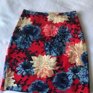 Talbots floral pencil skirt